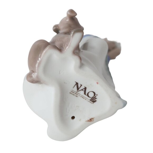 Vintage Cute Figurine Of a Young Lady Puppys Birthday Girl with Dog Birthday Cak - Picture 6 of 7